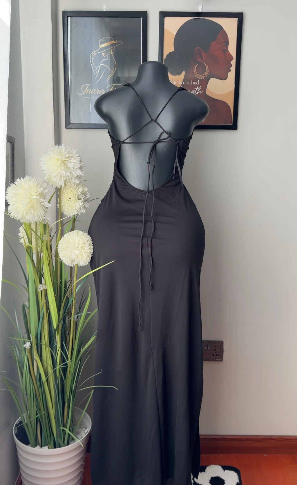 Sleek black maxi