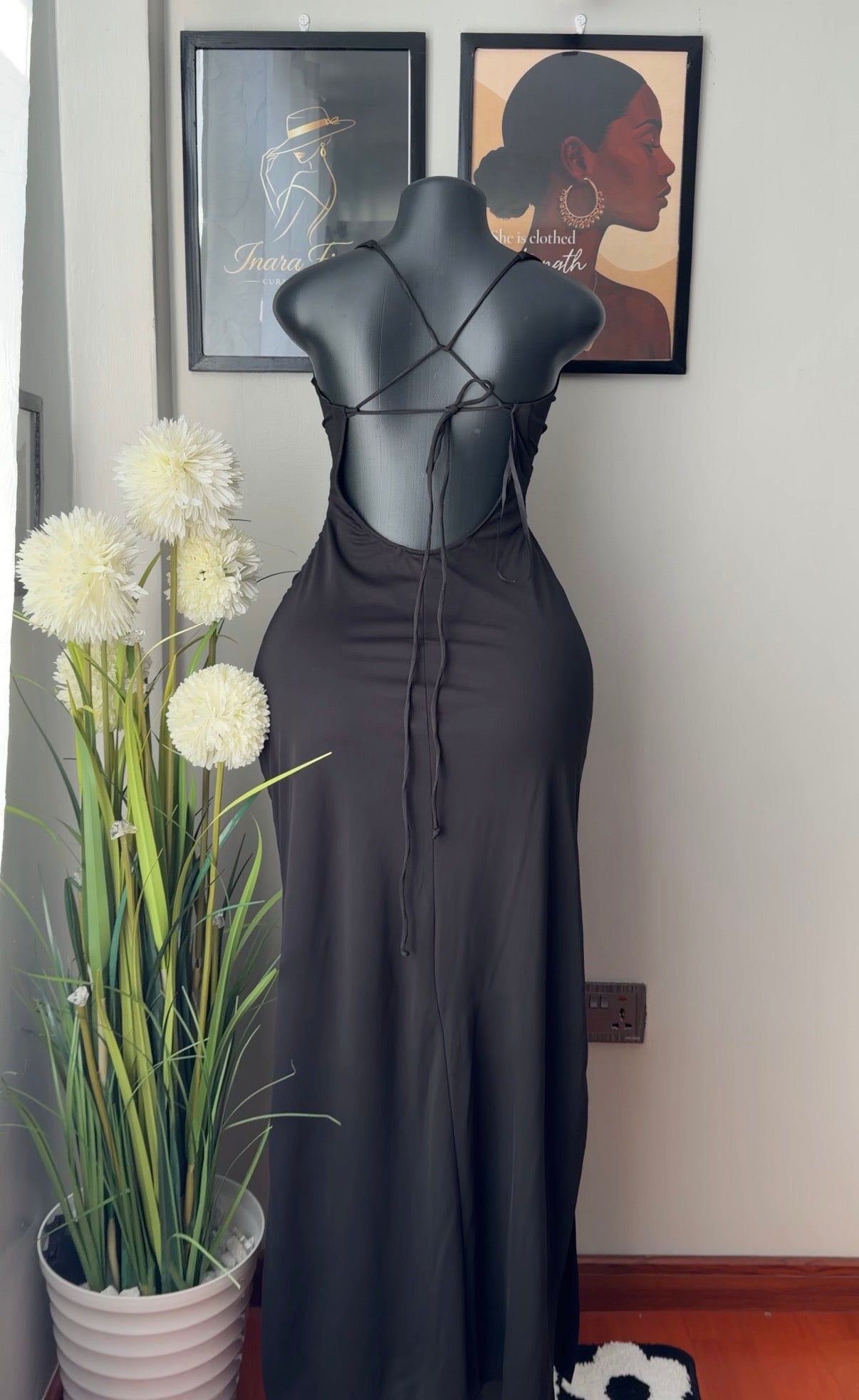 Sleek black maxi